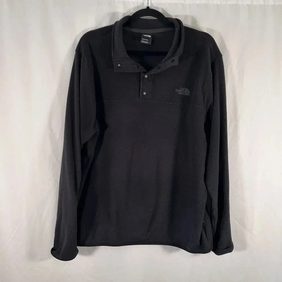 The North Face Other - North Face Sweater Men's Large Black 1/4 Snap Fleece Mock Neck Pullover